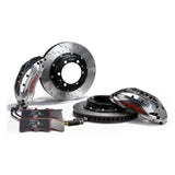 Complete TTSPORT PB6 watercooling front wheel rally brake kit, showing the 6-piston calipers, J-hock rotors, performance pads, and steel-braided brake lines.