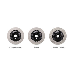 Customization options for the TTSPORT DRT4+2 rear wheel drift brake kit, featuring available caliper colors (chrome), rotor designs (drilled, blank and slotted).