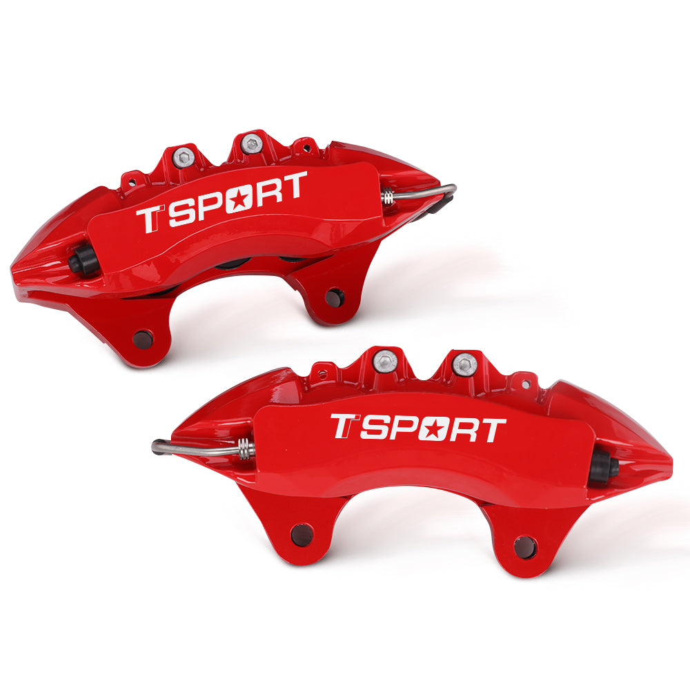 Detailed view of the 6 pistons with dust boot inside a TTSPORT GWM Tank 300 7640TK front wheel forged brake caliper.