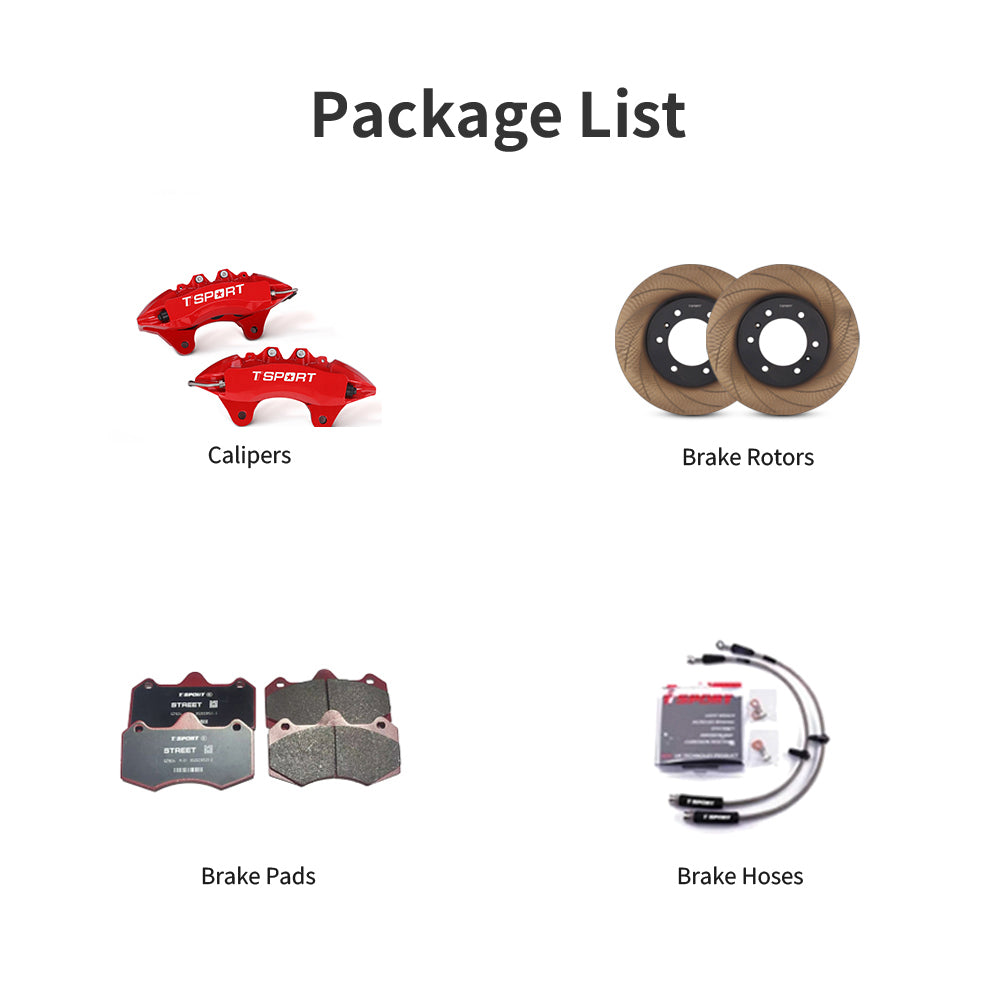 Unboxing the complete TTSPORT GWM Tank 500 7640TK front wheel performance big brake kit, including all components: calipers, rotors, pads, and brake line.