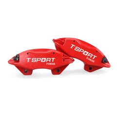 Detailed view of the 4 pistons with dust boot inside a TTSPORT Suzuki Jimny front wheel forged brake caliper.