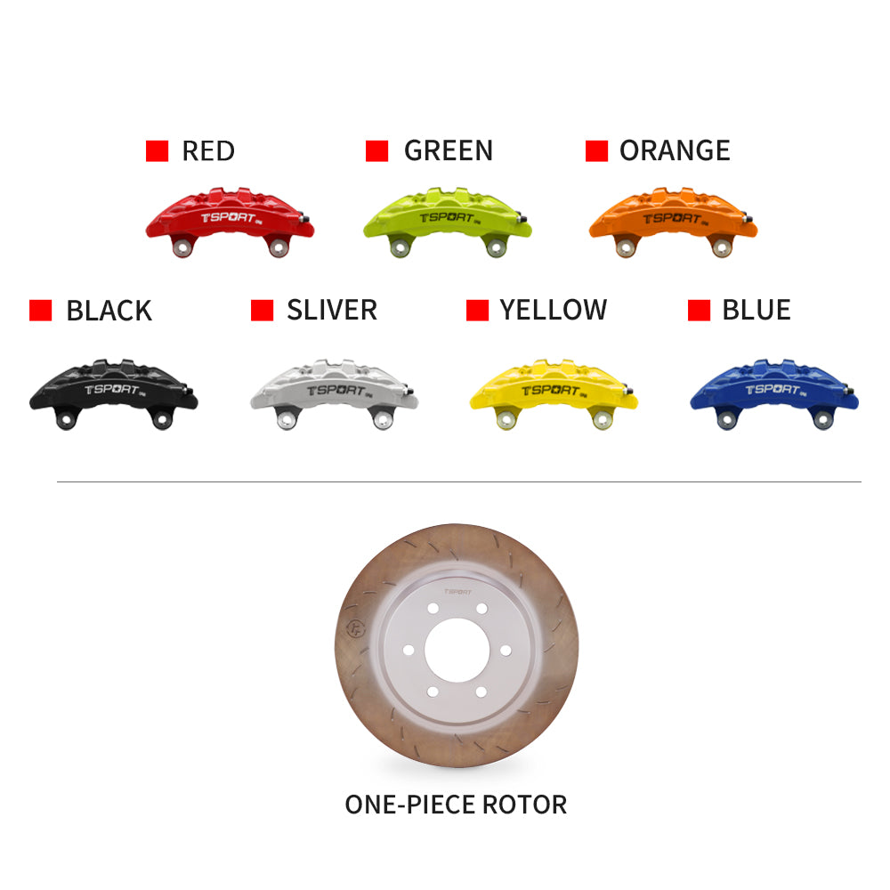 Close-up of TTSPORT OR6 forged brake caliper [Red/Yellow/Green/Orange/Black/Silver/Yellow/Blue] finish for Toyota LC250 Prado & Lexus GX550 off-road upgrade.