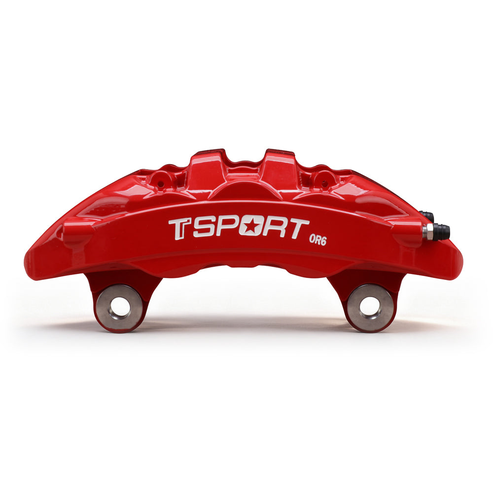 Side profile view of the TTSPORT OR6 brake system fitment behind off-road wheels on Toyota LC300 & Lexus LX600.