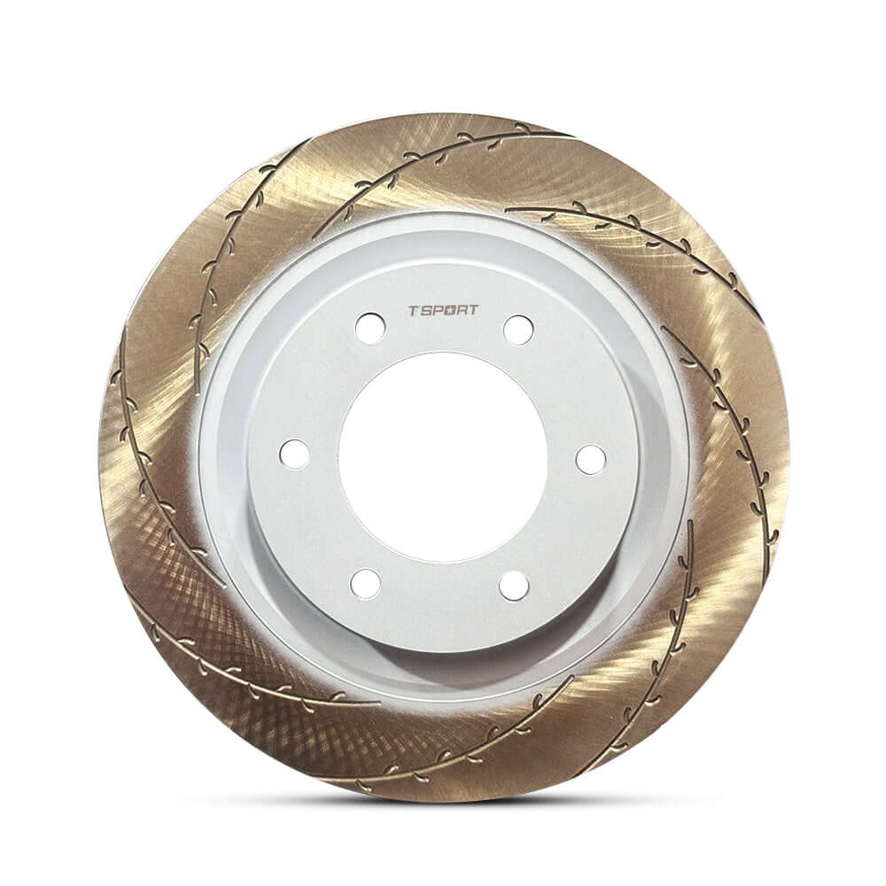 TTSPORT front wheel slotted brake rotor, an OEM replacement for the Ford Bronco U725.