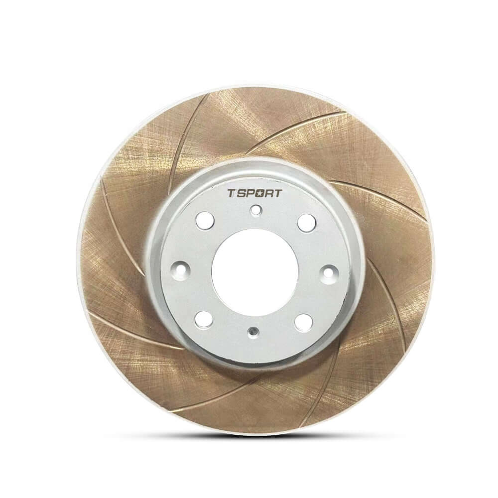 TTSPORT 262mm front wheel slotted brake rotor, an OEM replacement for Honda Fit, Jazz, and Suzuki Jimny.